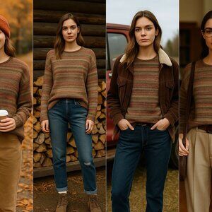 Denim & Supply Ralph Lauren Women Sweater S Grandpacore Cozy Americana Fall Knit